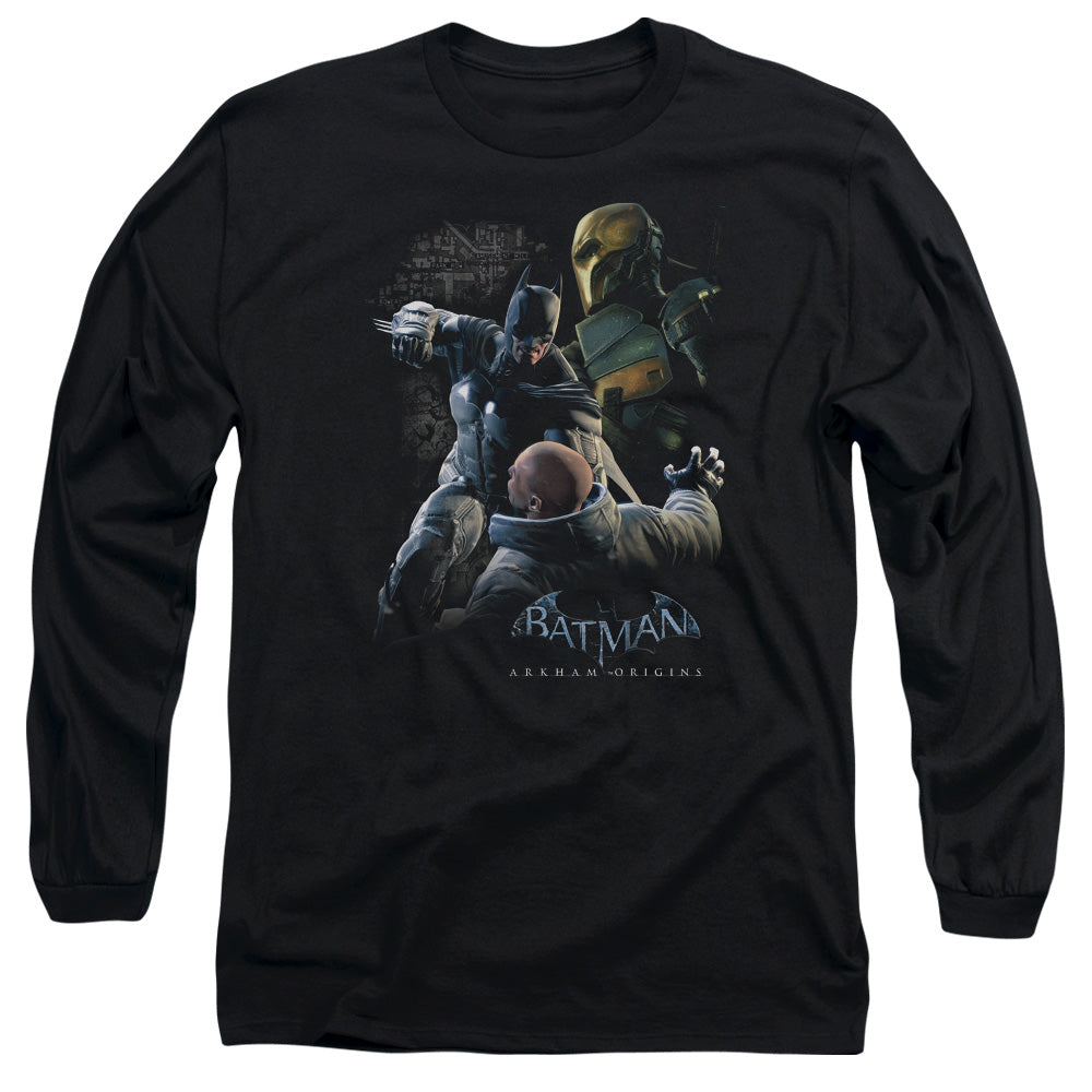 Batman Arkham Origins Punch Mens Long Sleeve Shirt Black
