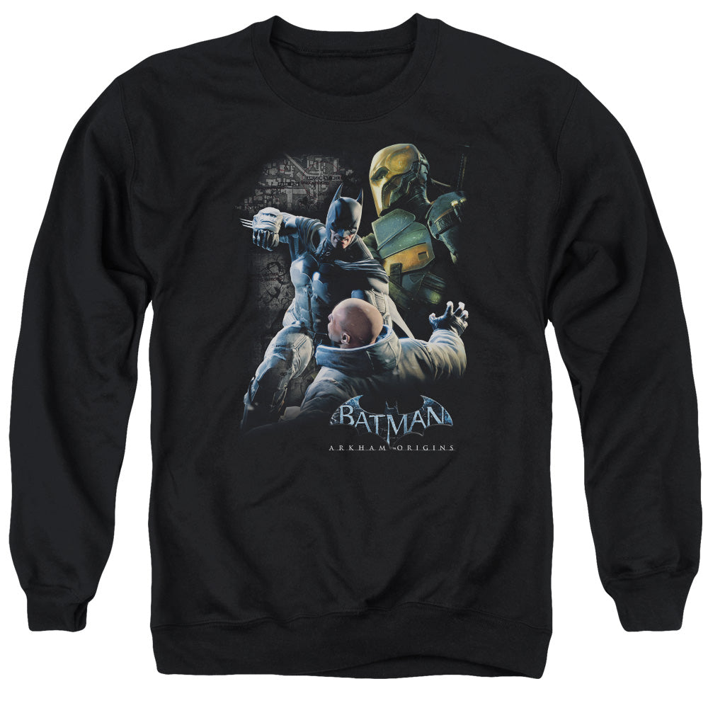 Batman Arkham Origins Punch Mens Crewneck Sweatshirt Black