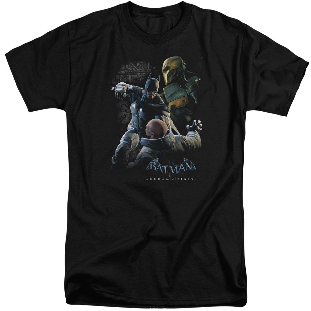 Batman Arkham Origins Punch Mens Tall T Shirt Black