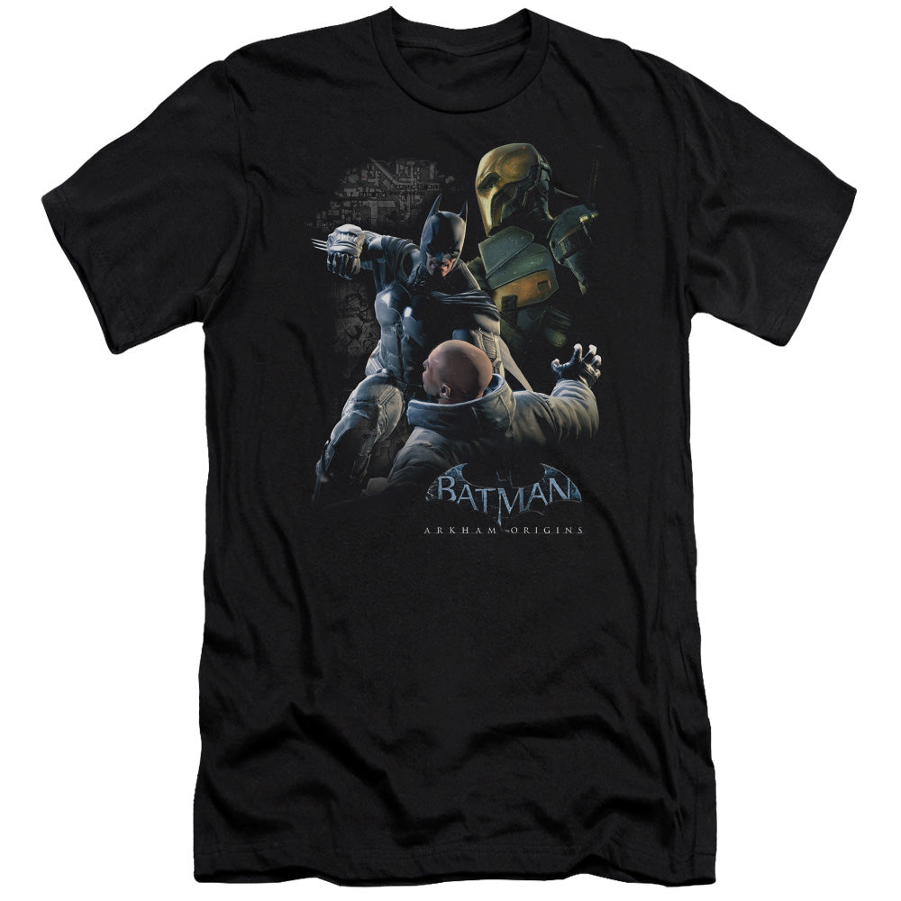 Batman Arkham Origins Punch Premium Bella Canvas Slim Fit Mens T Shirt Black