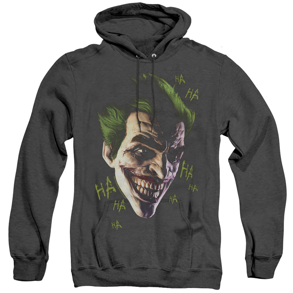 Batman Arkham Origins Joker Grim Mens Heather Hoodie Black