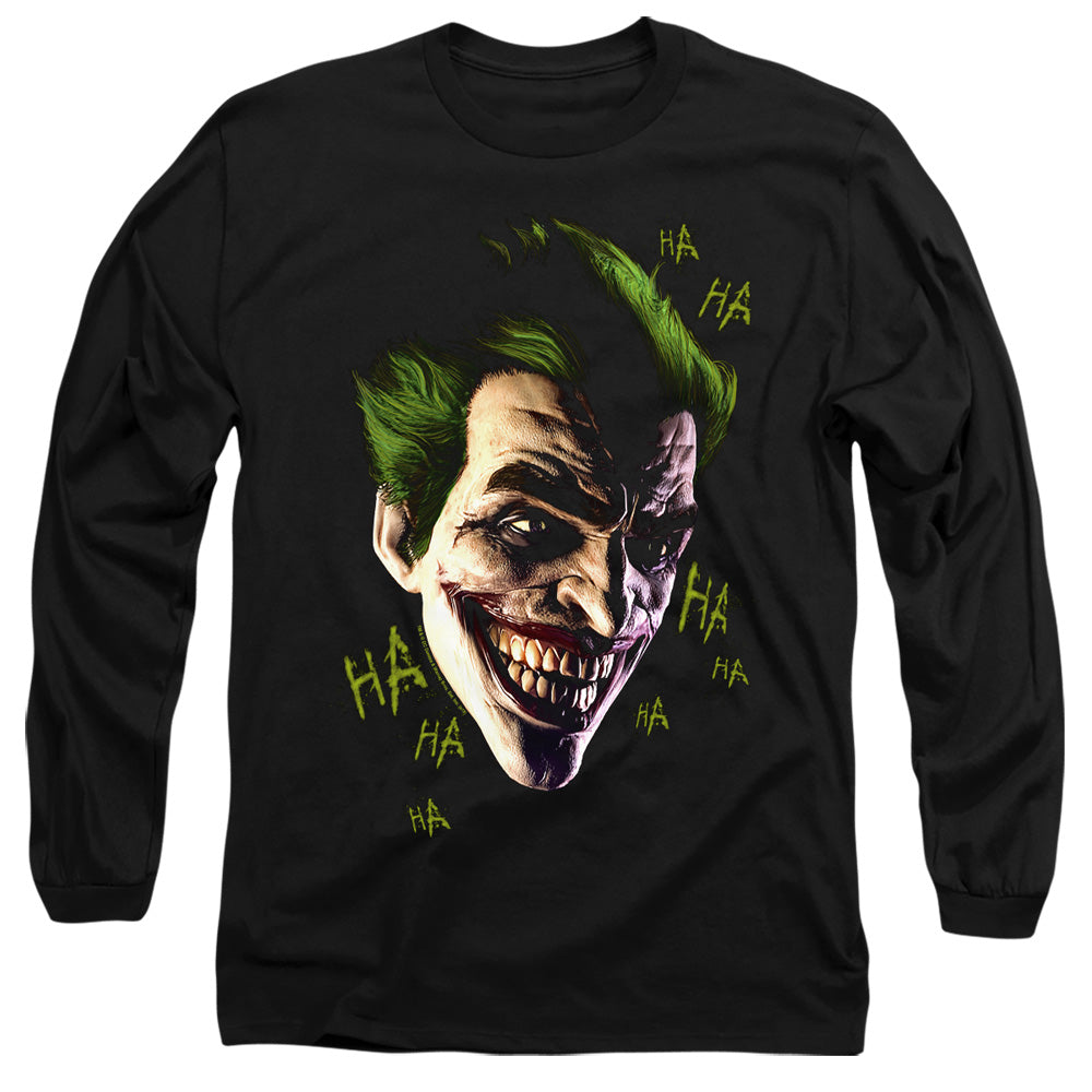 Batman Arkham Origins Joker Grim Mens Long Sleeve Shirt Black
