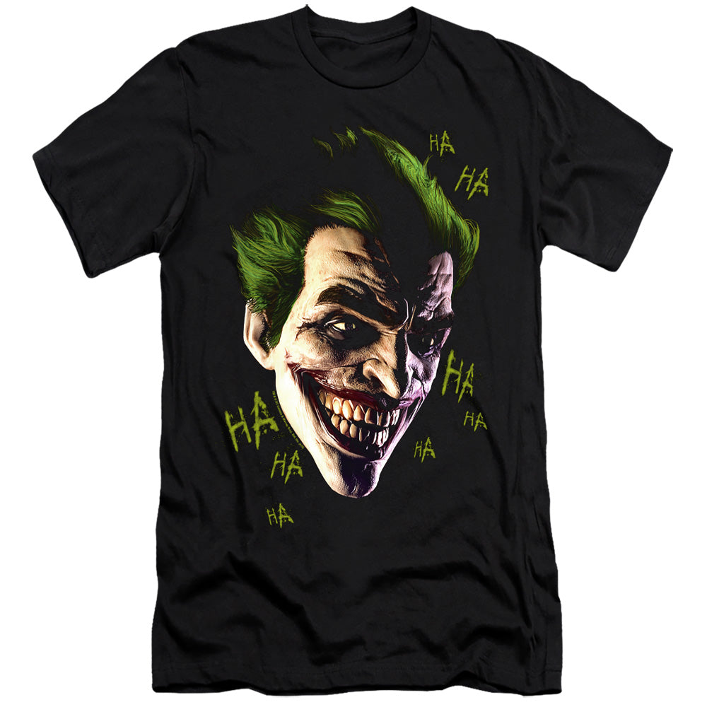Batman Arkham Origins Joker Grim Hbo Premium Bella Canvas Slim Fit Mens T Shirt Black