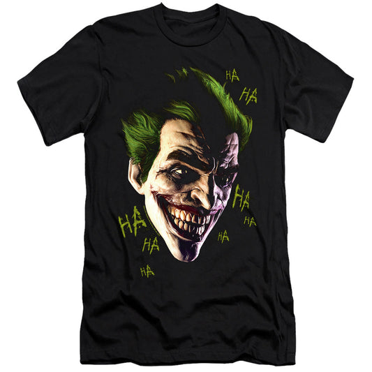 Batman Arkham Origins Joker Grim Hbo Premium Bella Canvas Slim Fit Mens T Shirt Black
