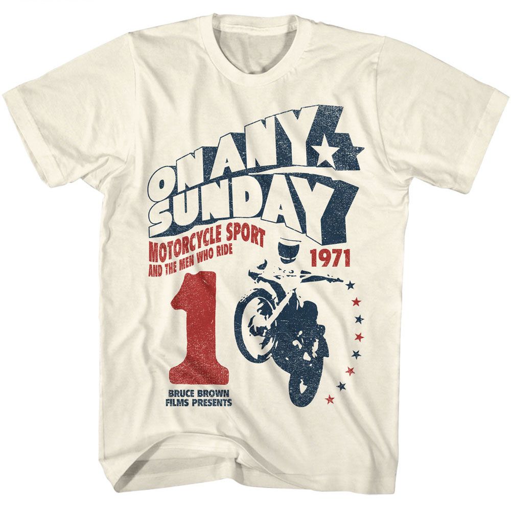 Bruce Brown Films - On Any Sunday - American Classics - Solid Off-White Adult Short Sleeve T-Shirt