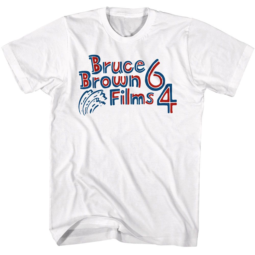 Bruce Brown Films - Patriotic 64 - American Classics - Solid White Adult Short Sleeve T-Shirt (Image 1)