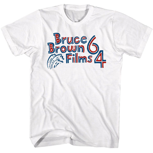 Bruce Brown Films - Patriotic 64 - American Classics - Solid White Adult Short Sleeve T-Shirt (Image 1)