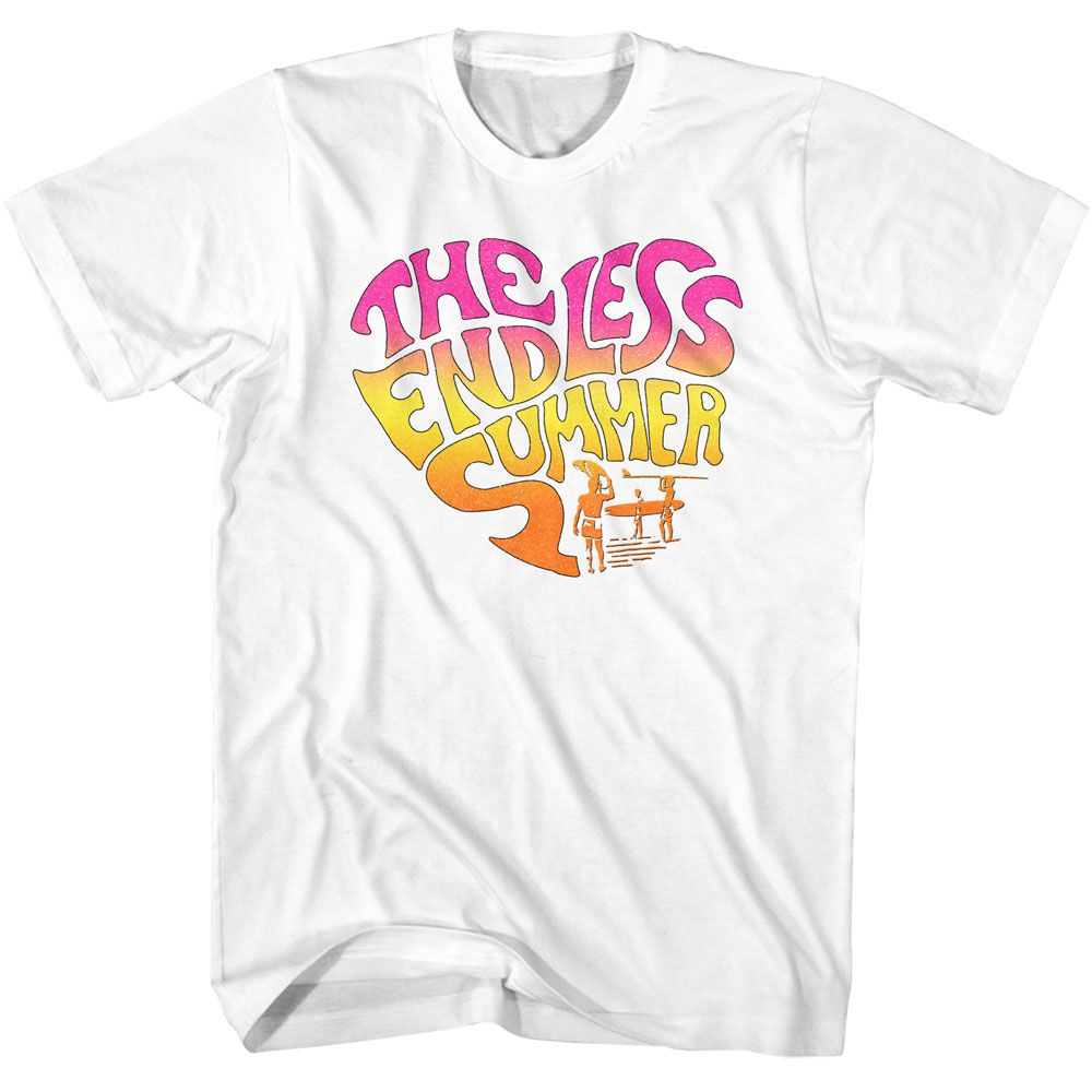 Bruce Brown Films - Endless Heart Gradient - American Classics - Solid White Adult Short Sleeve T-Shirt