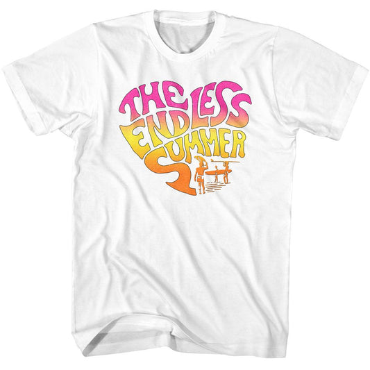 Bruce Brown Films - Endless Heart Gradient - American Classics - Solid White Adult Short Sleeve T-Shirt