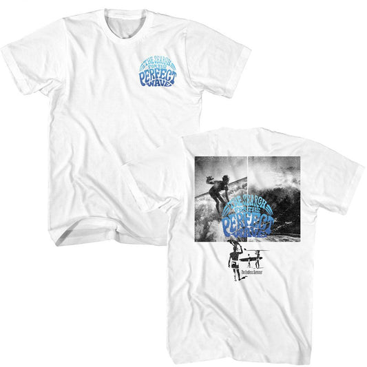 Bruce Brown Films - Search For The Perfect Wave - American Classics - Solid White Adult Short Sleeve T-Shirt (Image 1)