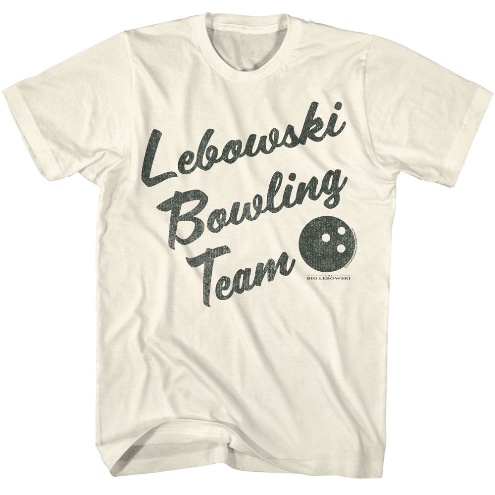 The Big Lebowski - Bowling Team - American Classics - Solid Off-White Adult Short Sleeve T-Shirt