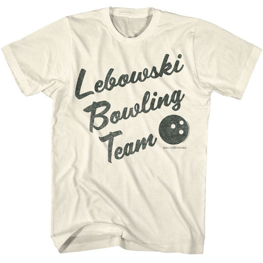 The Big Lebowski - Bowling Team - American Classics - Solid Off-White Adult Short Sleeve T-Shirt