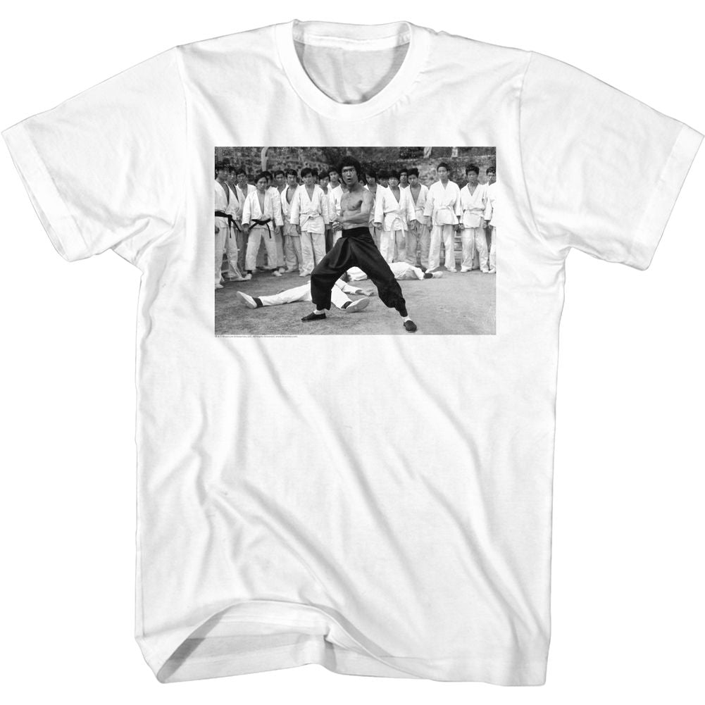 Bruce Lee - Black & White Power Stance - Short Sleeve - Adult - T-Shirt - clothing by TeeHivey.com