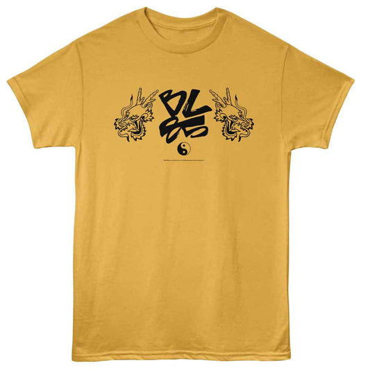 Bruce Lee - 85th Anniversary Banner - American Classics - Orange Front Print Adult Short Sleeve T-Shirt (Image 1)