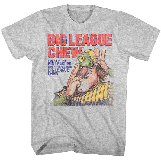 Big League Chew - Washed Slogan - American Classics - Solid Gray Adult Short Sleeve T-Shirt