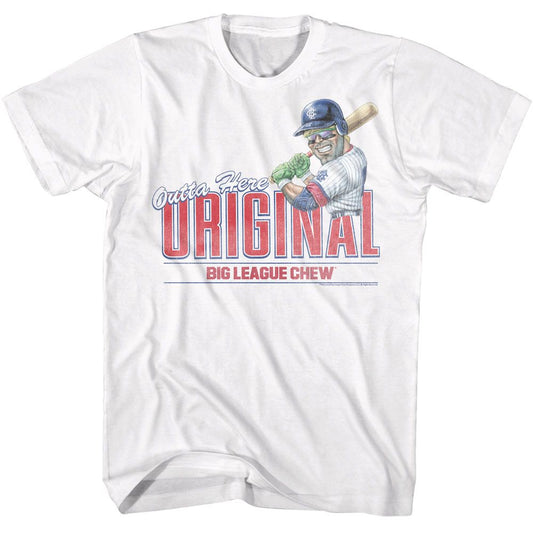 Big League Chew - Outta Here Original - American Classics - Solid White Adult Short Sleeve T-Shirt