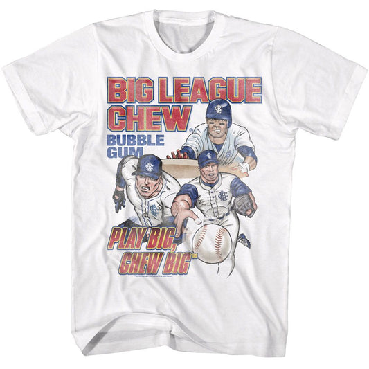 Big League Chew - Play Big - American Classics - Solid White Adult Short Sleeve T-Shirt
