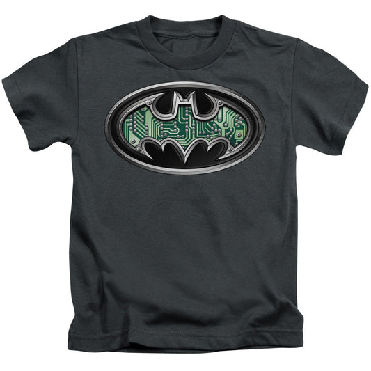 Batman Circuitry Shield Juvenile Kids Youth T Shirt Charcoal