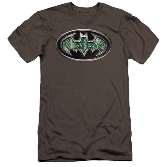 Batman Circuitry Shield Premium Bella Canvas Slim Fit Mens T Shirt Charcoal