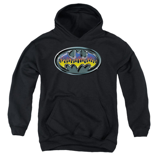 Batman Hot Rod Shield Kids Youth Hoodie Black