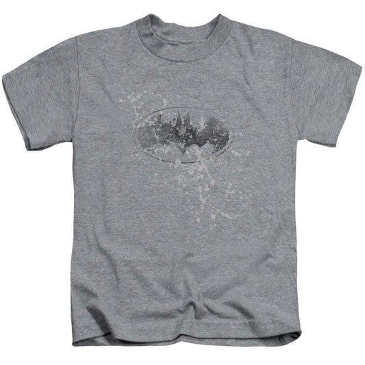 Batman Burned & Splatered Juvenile Kids Youth T Shirt Athletic Heather