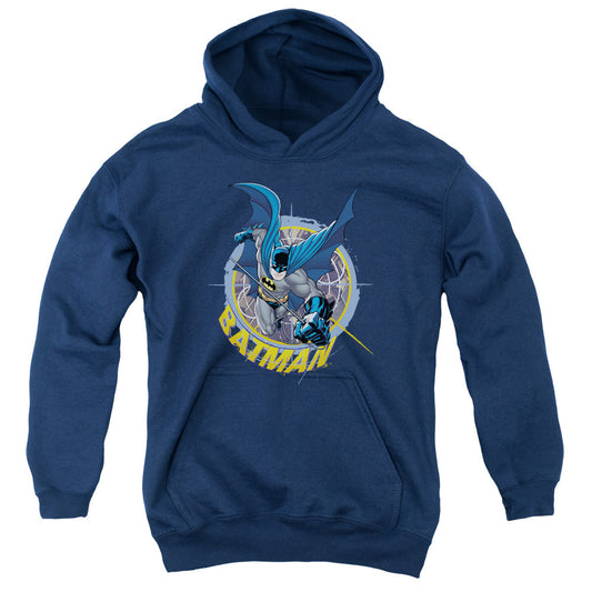 Batman In The Crosshairs Kids Youth Hoodie Navy Blue