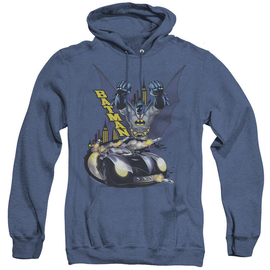Batman By Air & By Land Heather Mens Hoodie Royal Blue