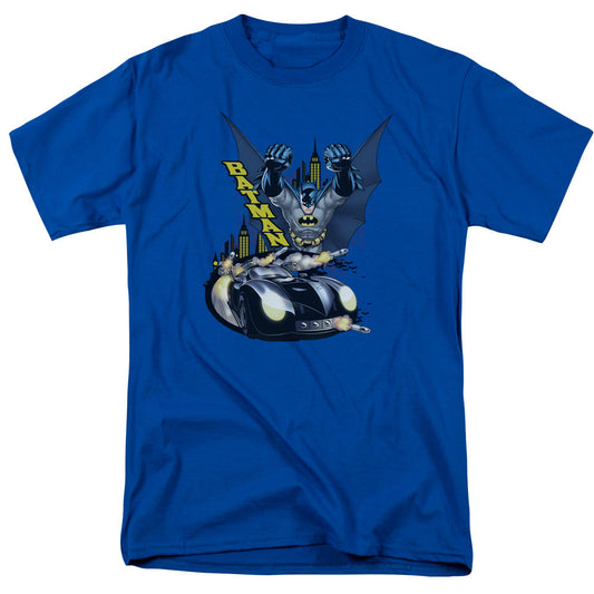Batman By Air & By Land Mens T Shirt Royal