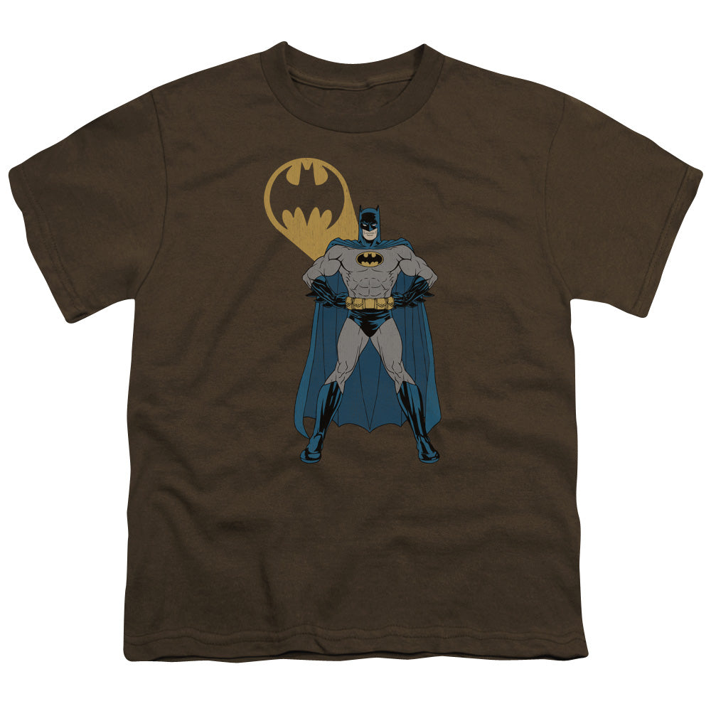 Batman Arms Akimbo Bats Kids Youth T Shirt Coffee