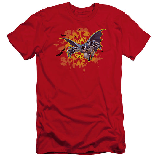 Batman Bats Dont Scare Me Premium Bella Canvas Slim Fit Mens T Shirt Red