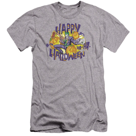 Batman Ha Ha Halloween Premium Bella Canvas Slim Fit Mens T Shirt Athletic Heather