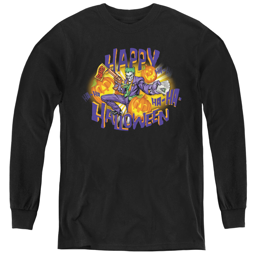 Batman Ha Ha Halloween Long Sleeve Kids Youth T Shirt Black
