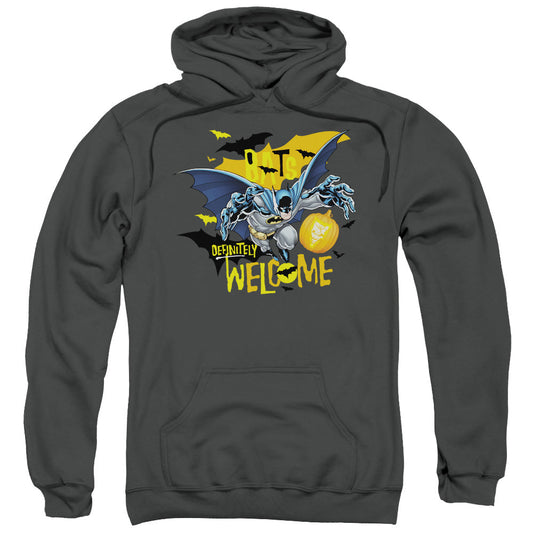 Batman Bats Welcome Mens Hoodie Charcoal
