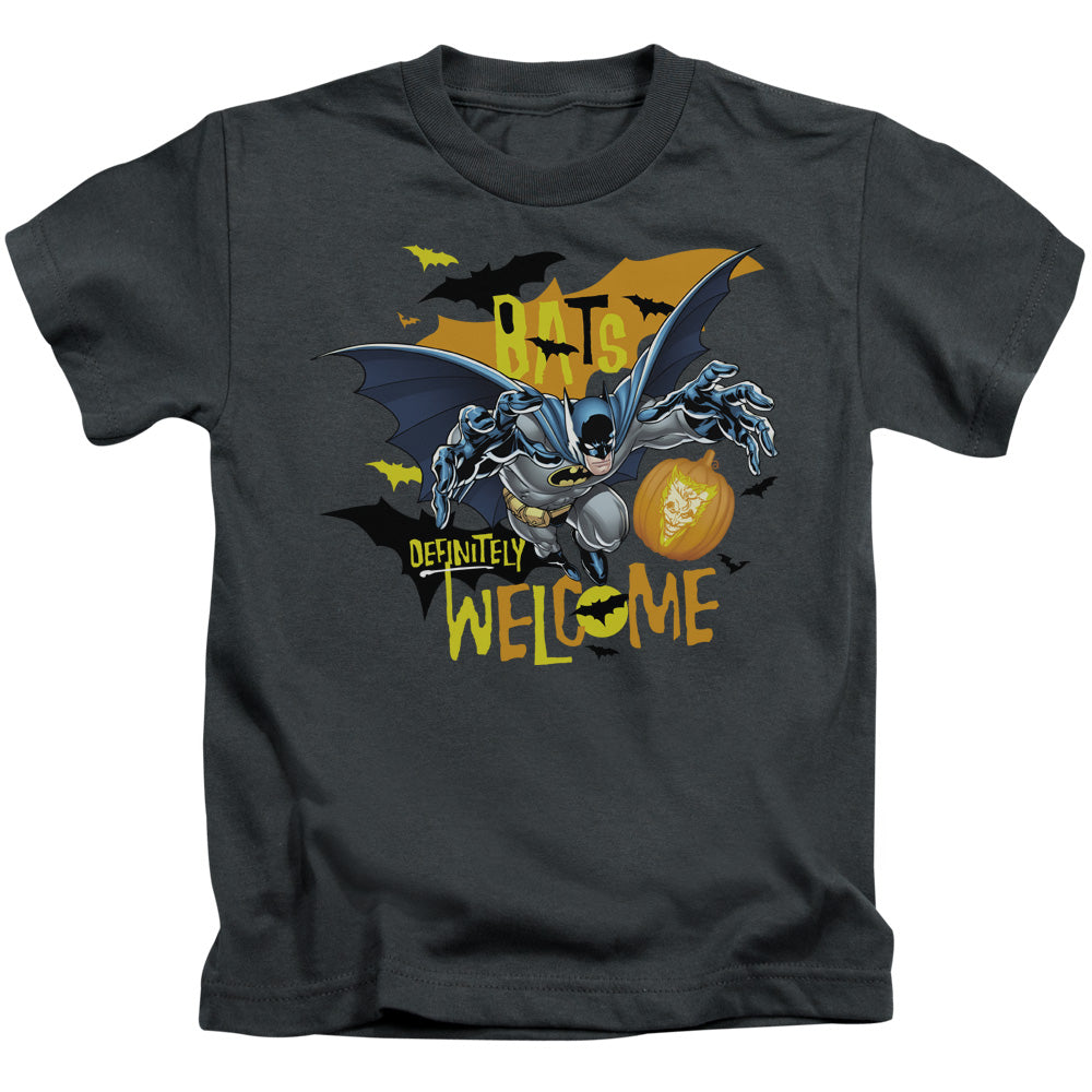 Batman Bats Welcome Juvenile Kids Youth T Shirt Charcoal