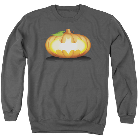 Batman Bat Pumpkin Logo Mens Crewneck Sweatshirt Charcoal