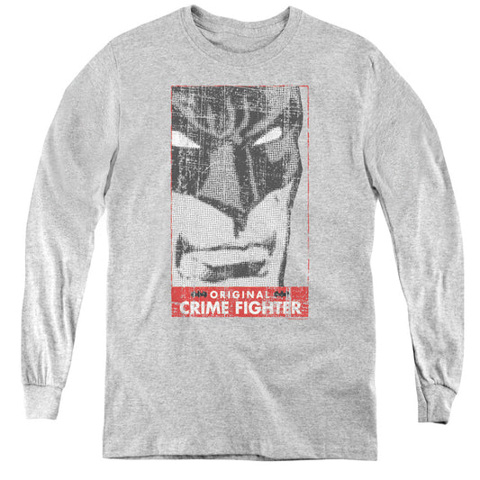Batman Orginal Crime Fighter Long Sleeve Kids Youth T Shirt Athletic Heather