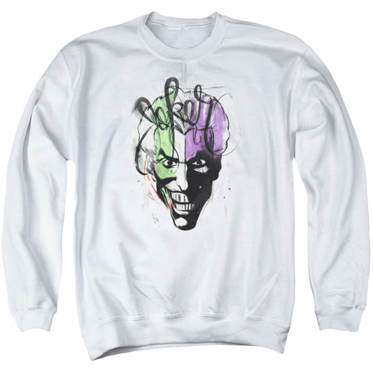 Batman Joker Airbrush Mens Crewneck Sweatshirt White