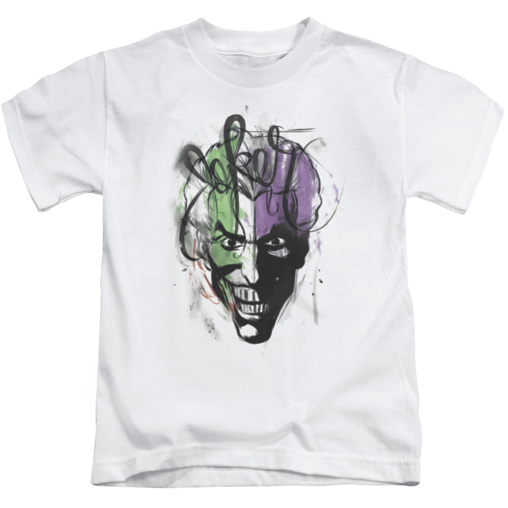 Batman Joker Airbrush Juvenile Kids Youth T Shirt White