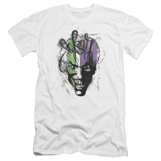 Batman Joker Airbrush Premium Bella Canvas Slim Fit Mens T Shirt White