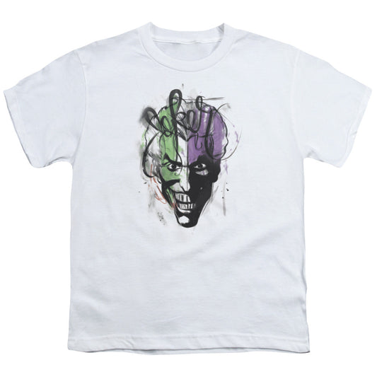 Batman Joker Airbrush Kids Youth T Shirt White