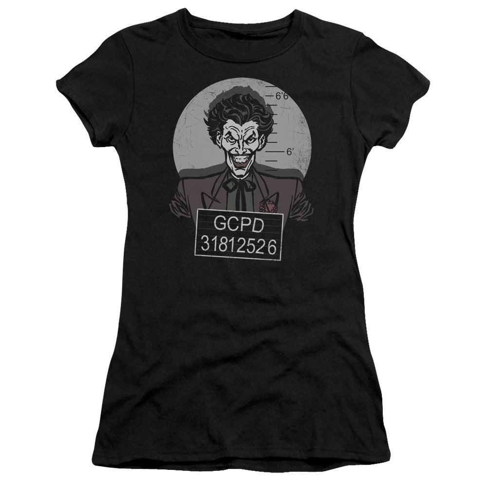 Batman Busted! Junior Sheer Cap Sleeve Womens T Shirt Black