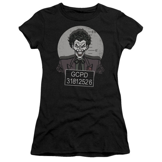 Batman Busted! Junior Sheer Cap Sleeve Womens T Shirt Black