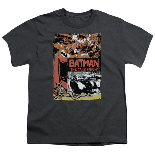 Batman Old Movie Poster Kids Youth T Shirt Charcoal