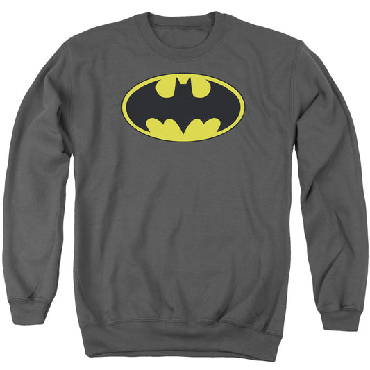 Batman Classic Bat Logo Mens Crewneck Sweatshirt Charcoal