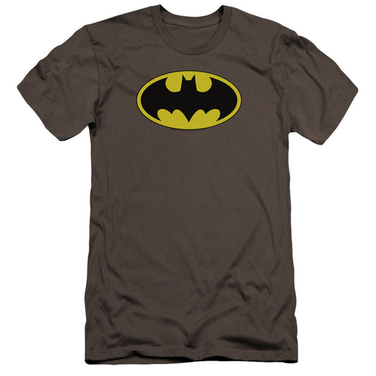 Batman Classic Bat Logo Premium Bella Canvas Slim Fit Mens T Shirt Charcoal