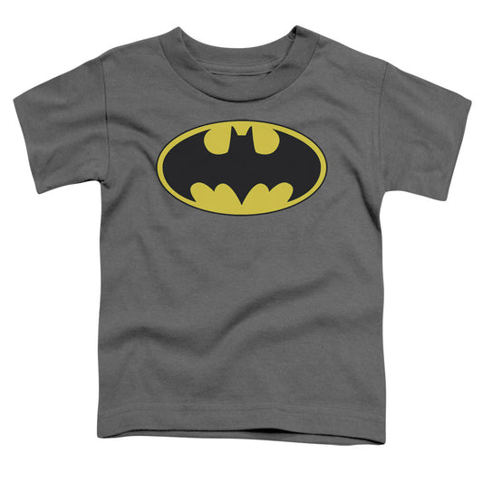 Batman Classic Bat Logo Toddler Kids Youth T Shirt Charcoal