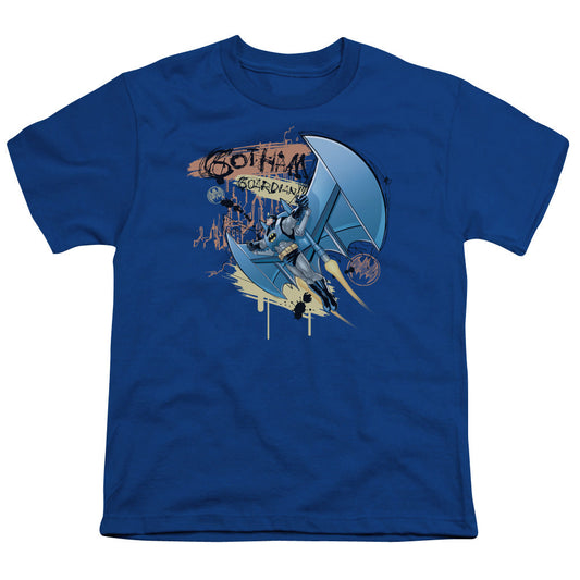 Batman Knight Flight Kids Youth T Shirt Royal Blue