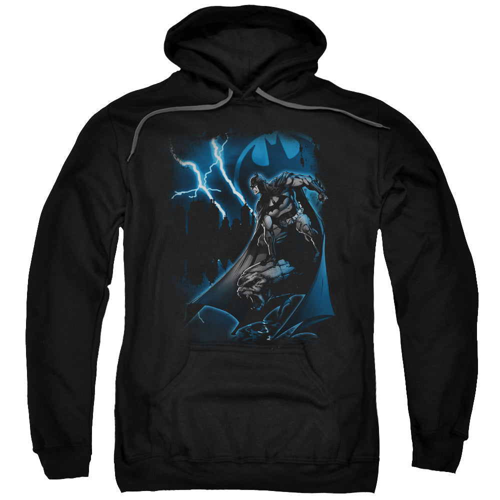 Batman Lightning Strikes Mens Hoodie Black