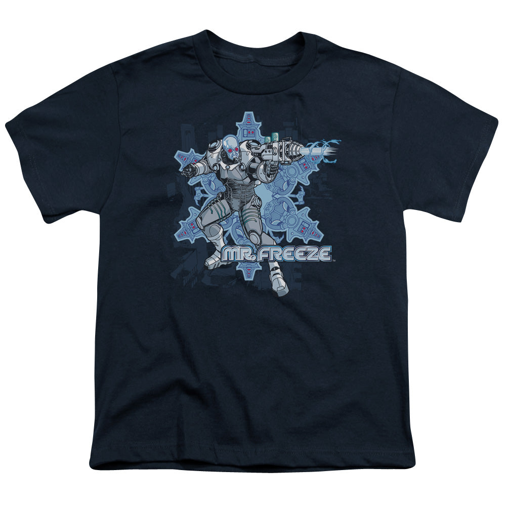 Batman Mr Freeze Kids Youth T Shirt Navy Blue