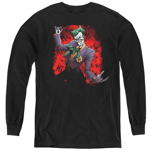 Batman Jokers Ave Long Sleeve Kids Youth T Shirt Black